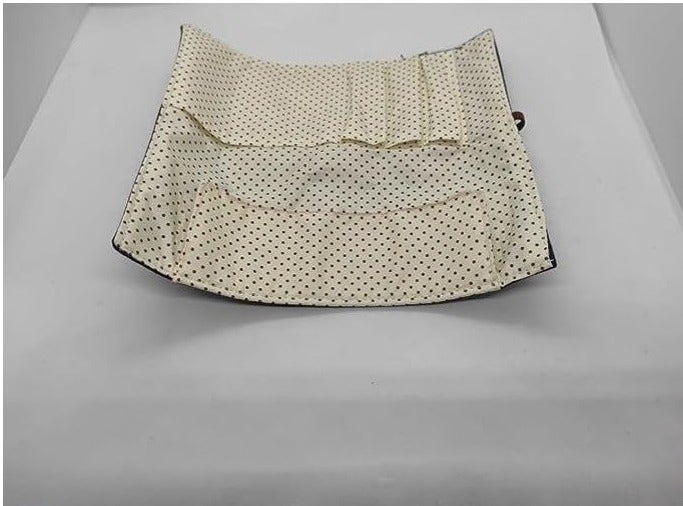 مقلمة قابلة للطي  حافظة اقلام رول ،حقيبة اقلام بقماش متين عالي الجوده ورباط قوي,مطبوع, بها 3اماكن للاقلام وجيب اخر كبير( لون كحلي في احمر - Image 2